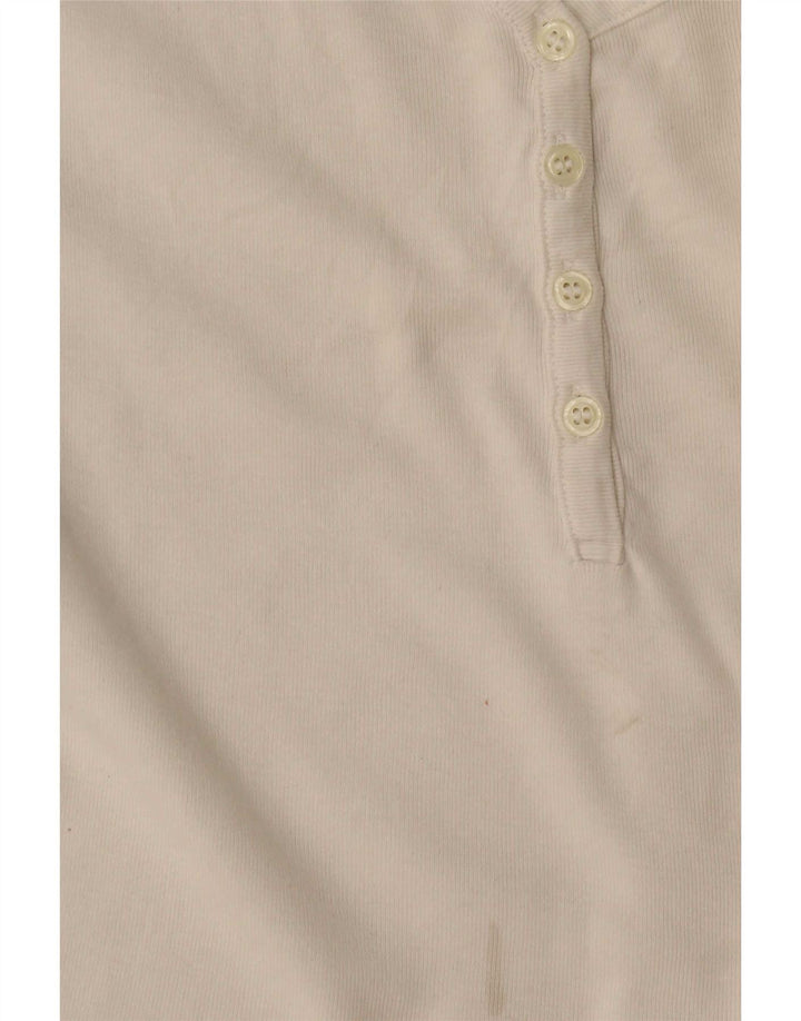 Top feminino Nike manga comprida UK 14/16 grande algodão branco