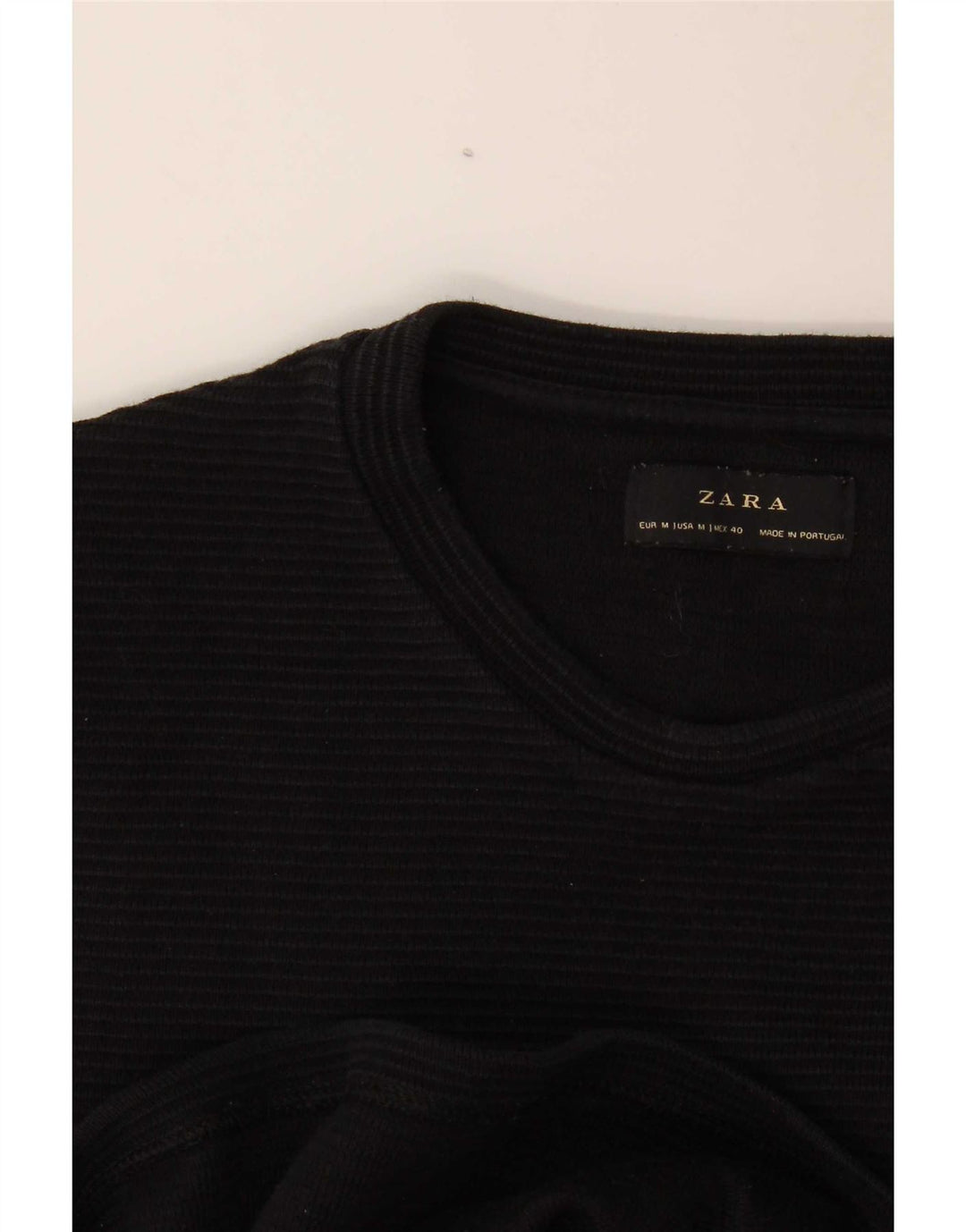 Zara Top masculino manga longa listrado preto médio