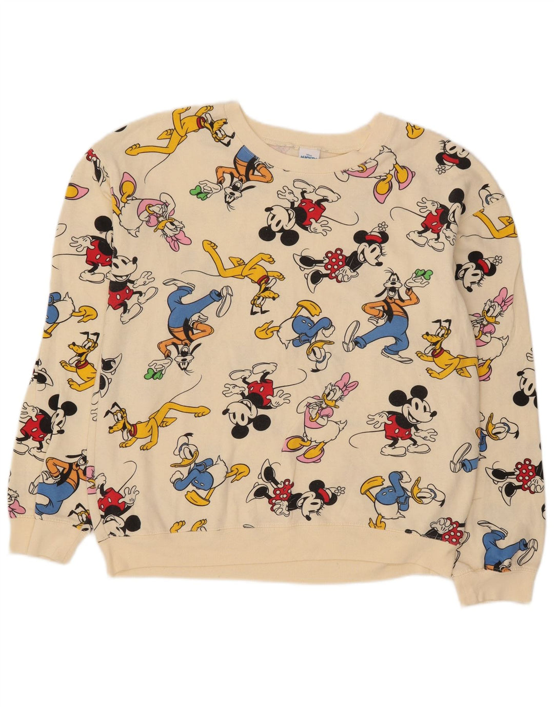 Suéter gráfico DISNEY Boys 11-12 anos grande algodão branco
