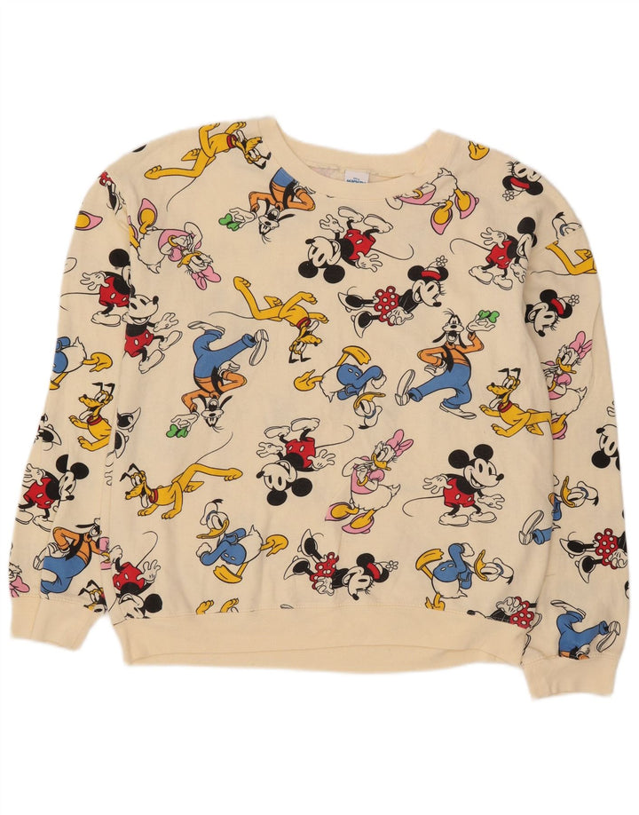 Suéter gráfico DISNEY Boys 11-12 anos grande algodão branco