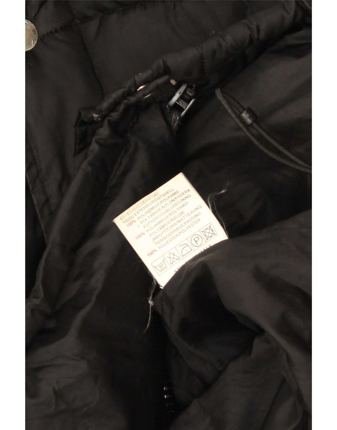 Jaqueta masculina acolchoada com capuz gráfico Energie UK 38 médio preto nylon