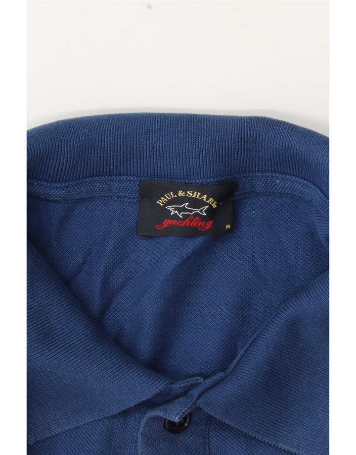 Camisa polo masculina de manga comprida Paul & Shark Yachting azul médio