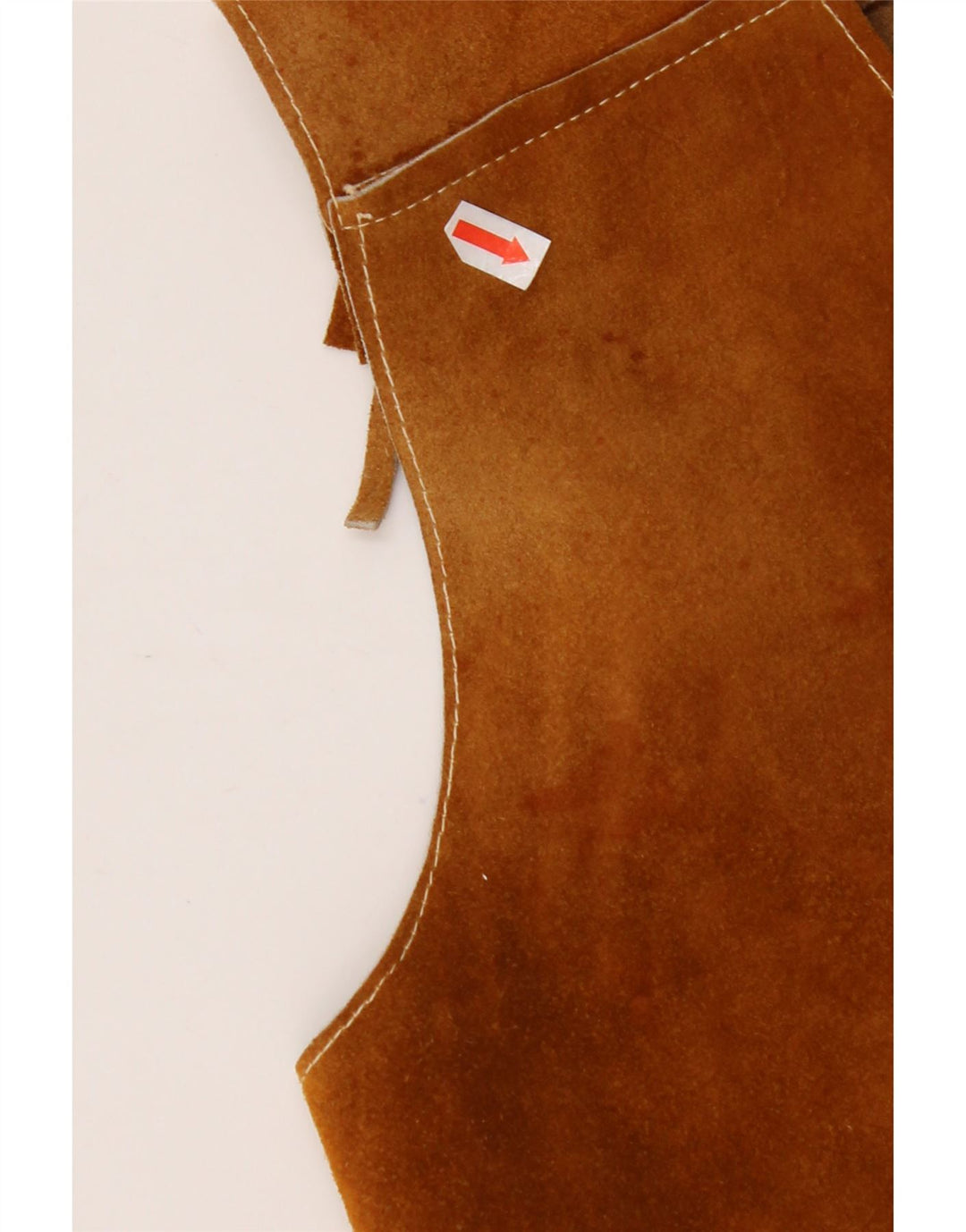 Colete feminino de camurça VINTAGE UK 10 pequeno marrom