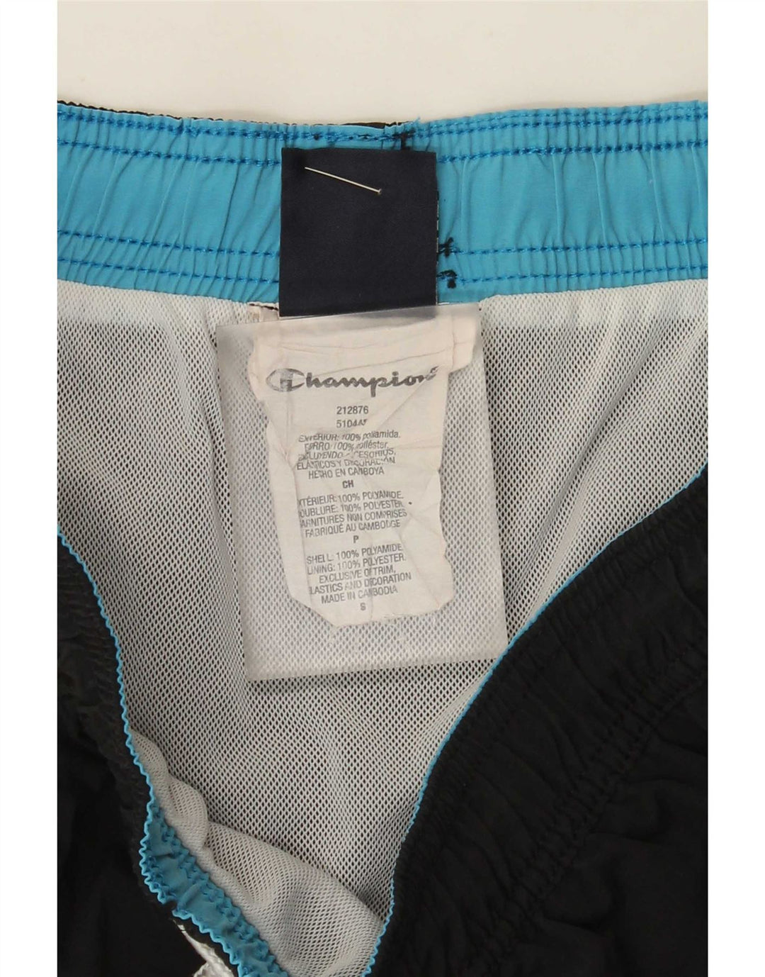 Shorts de natação masculino Champion pequeno preto poliamida