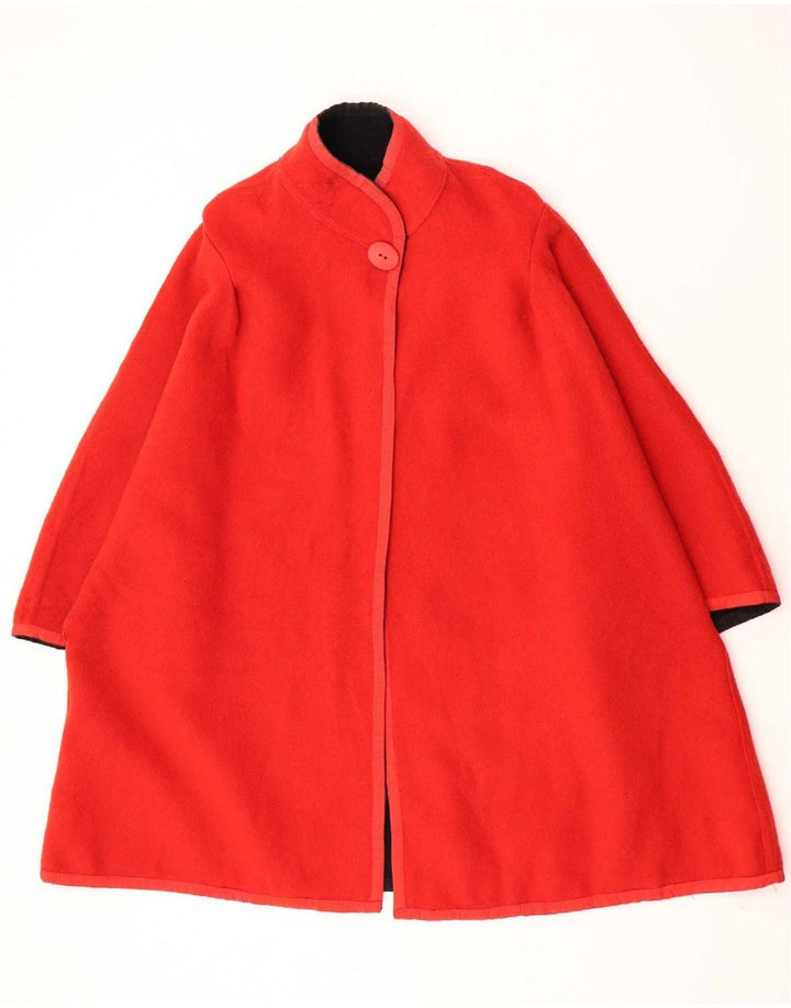 Sobretudo reversível feminino vintage UK 14 bloco colorido preto médio