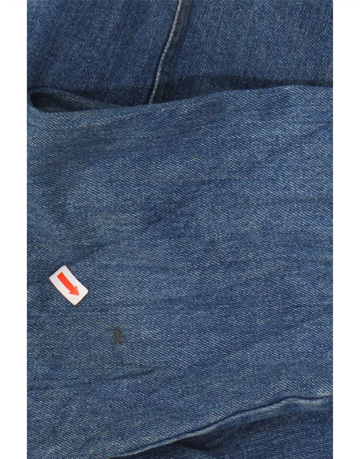 Jaqueta blazer feminina VINTAGE jeans com 1 botão Reino Unido 16 grande azul