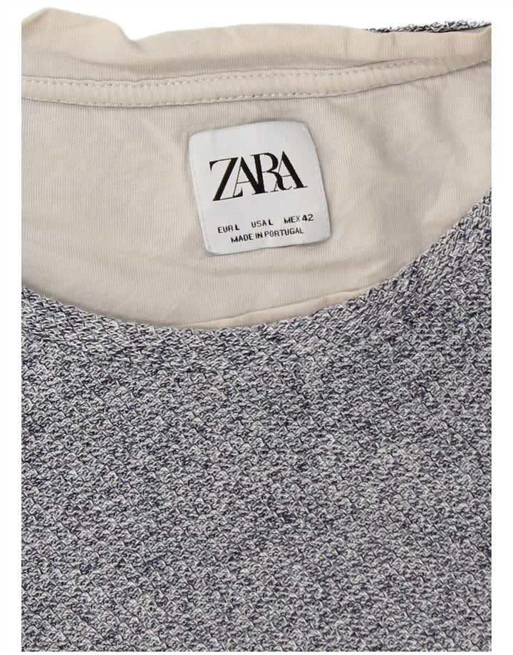 Zara Camiseta masculina grande azul