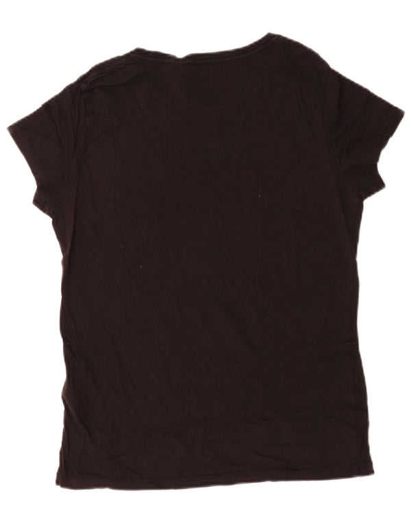 Camiseta feminina gráfica Levi's Top UK 12 algodão preto médio