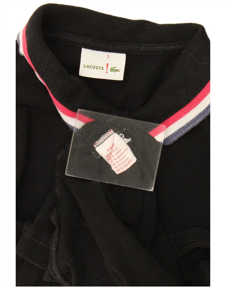Camisa polo masculina Lacoste tamanho 3 pequeno algodão preto