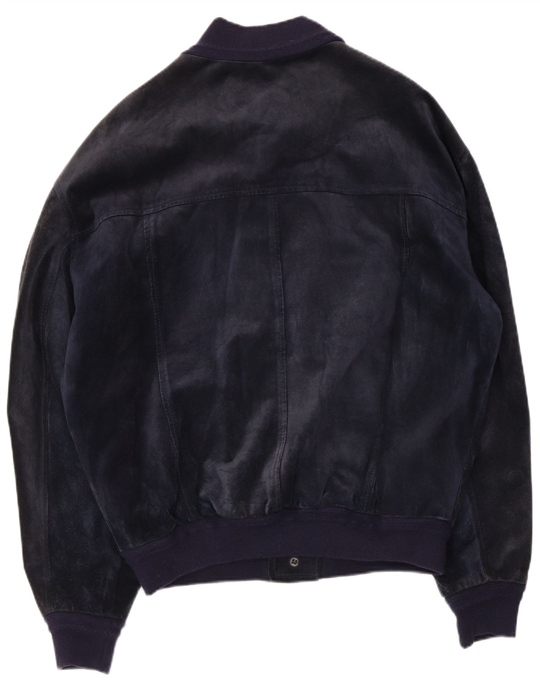 Jaqueta bomber masculina Bayside de camurça Reino Unido 40 grande couro azul marinho