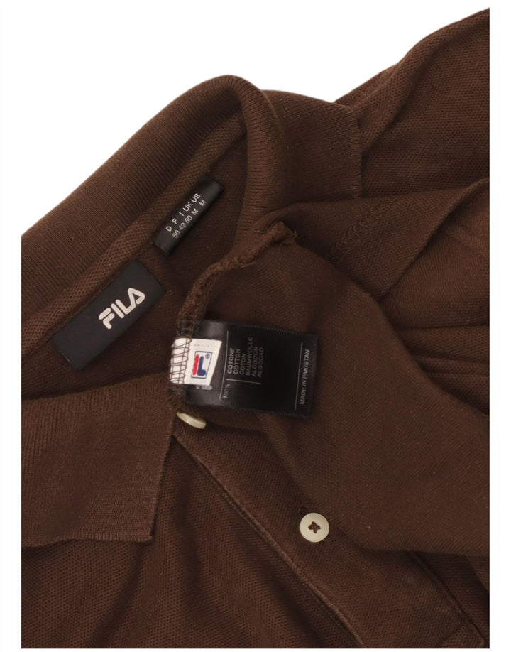 Camisa polo masculina Fila de algodão marrom médio