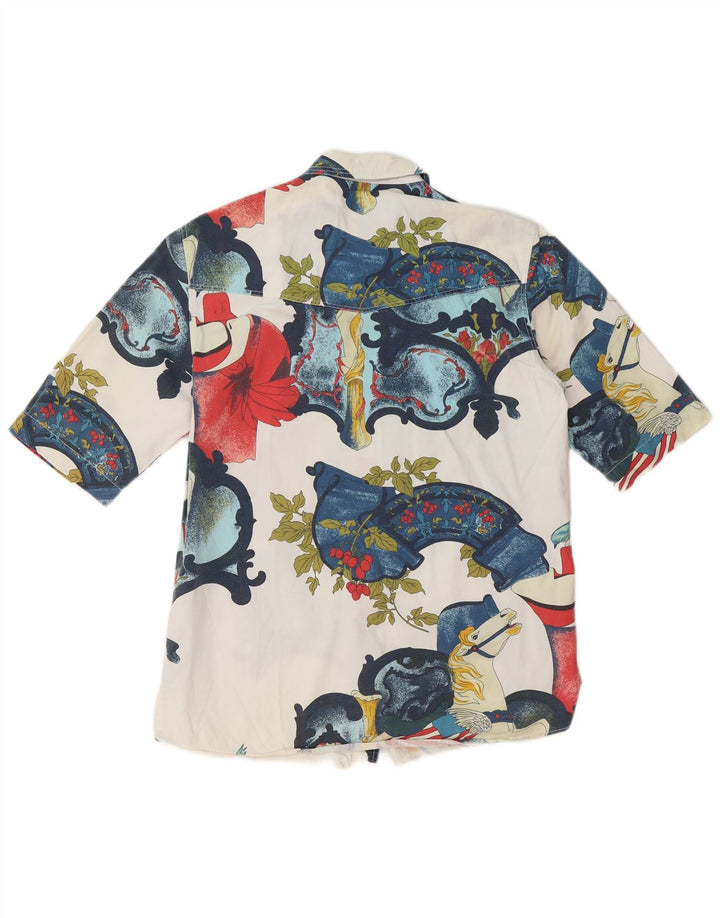 Otto Kern feminino UK 12 algodão floral branco médio