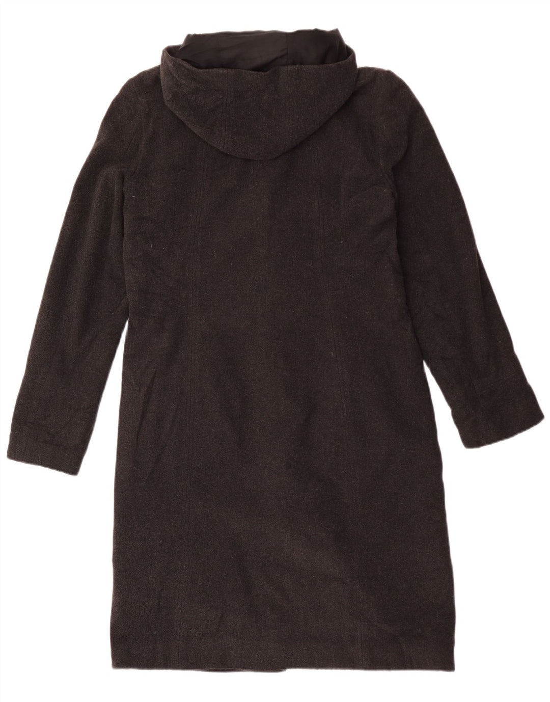 Sobretudo feminino com capuz Topshop UK 12 lã manchada cinza médio
