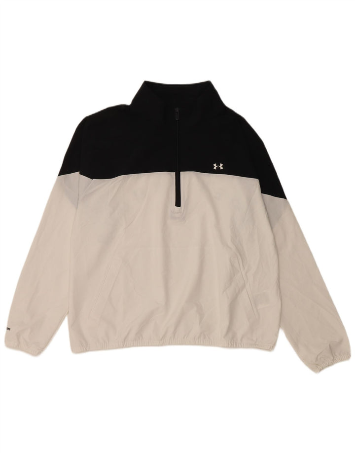 UNDER ARMOUR Pulôver feminino de treino top UK 16 grande bloco colorido branco