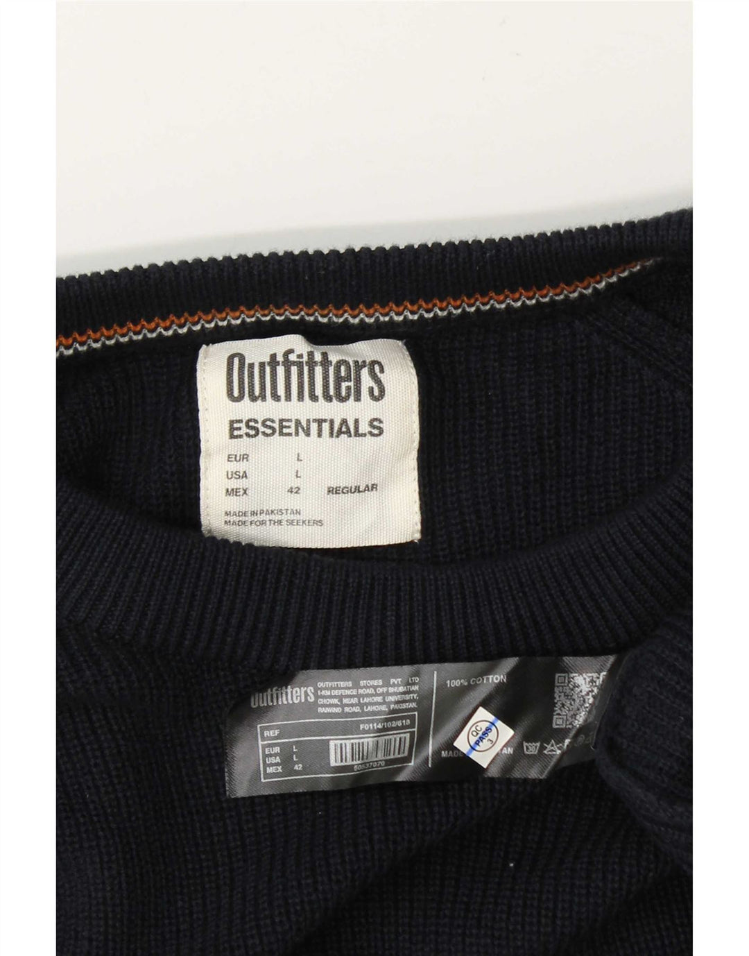 Suéter masculino Essentials com gola redonda, grande algodão azul marinho