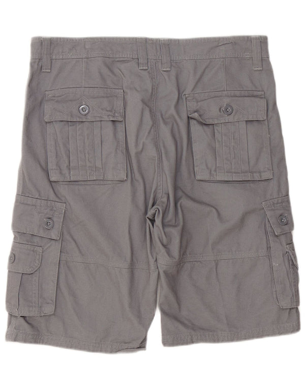 Vogue Mens Cargo Shorts W32 Algodão Cinza Médio