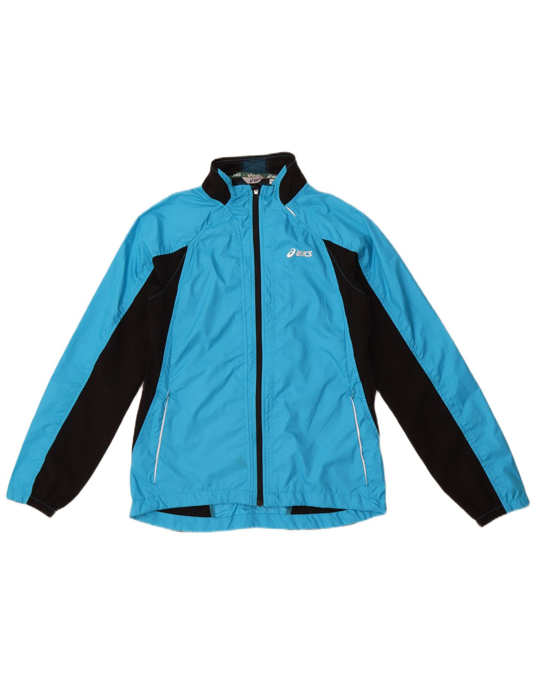 Asics Womens Tracksuit Top Jacket UK 6 XS Azul Colourblock Poliéster