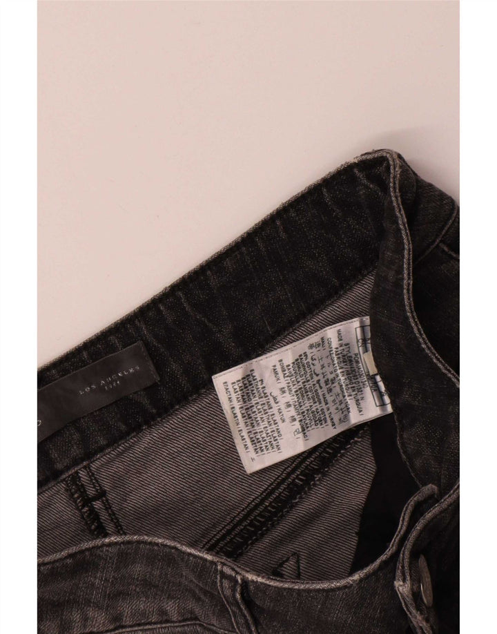 Saia jeans feminina Guess desgastada W27 algodão cinza pequeno