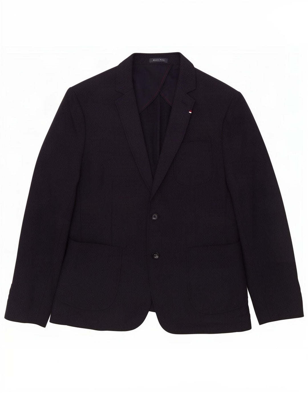 Jaqueta blazer masculina Zara com 2 botões EU 56 XL azul marinho poliéster