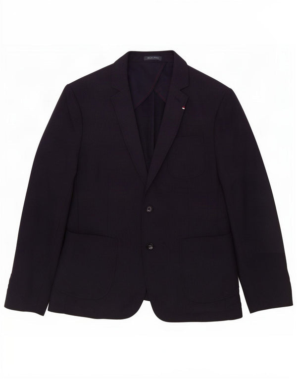 Jaqueta blazer masculina Zara com 2 botões EU 56 XL azul marinho poliéster