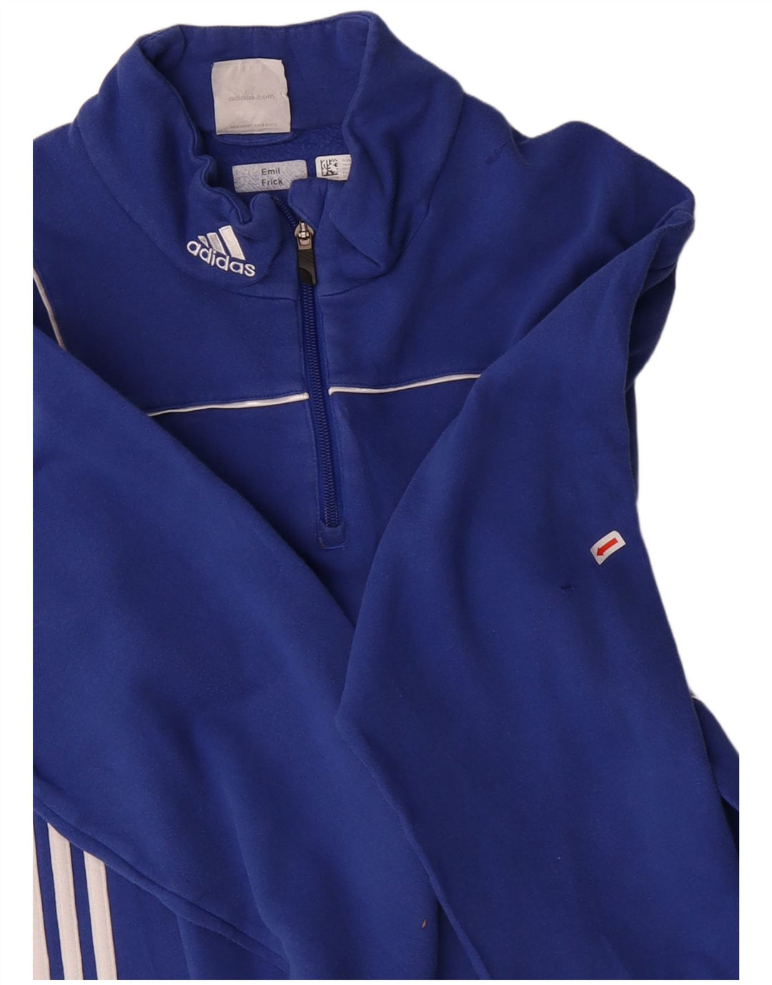 ADIDAS Mens Zip Neck Moletom Jumper UK 48/50 XL Azul