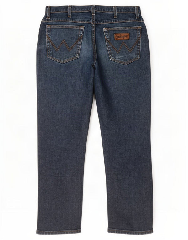Wrangler Masculino Texas Stretch Straight Jeans W34 L30 Azul Algodão