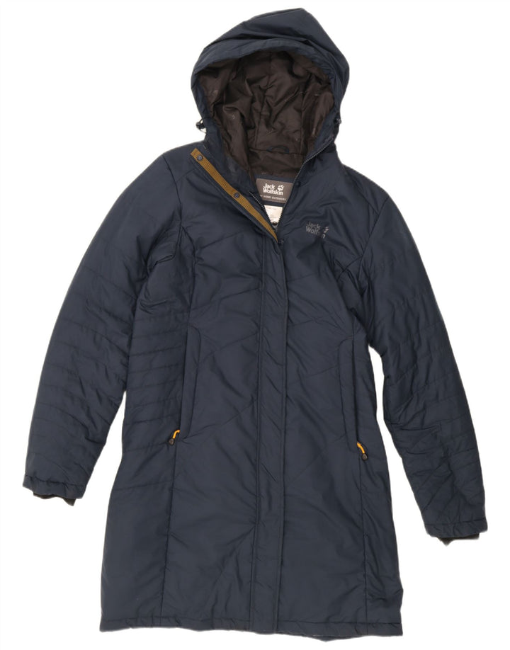 Casaco acolchoado com capuz masculino Jack Wolfskin Reino Unido 12/14 poliéster azul marinho médio