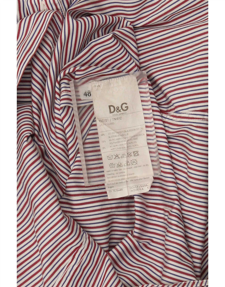 Camisa masculina Dolce & Gabbana IT 48 algodão listrado multicolorido médio