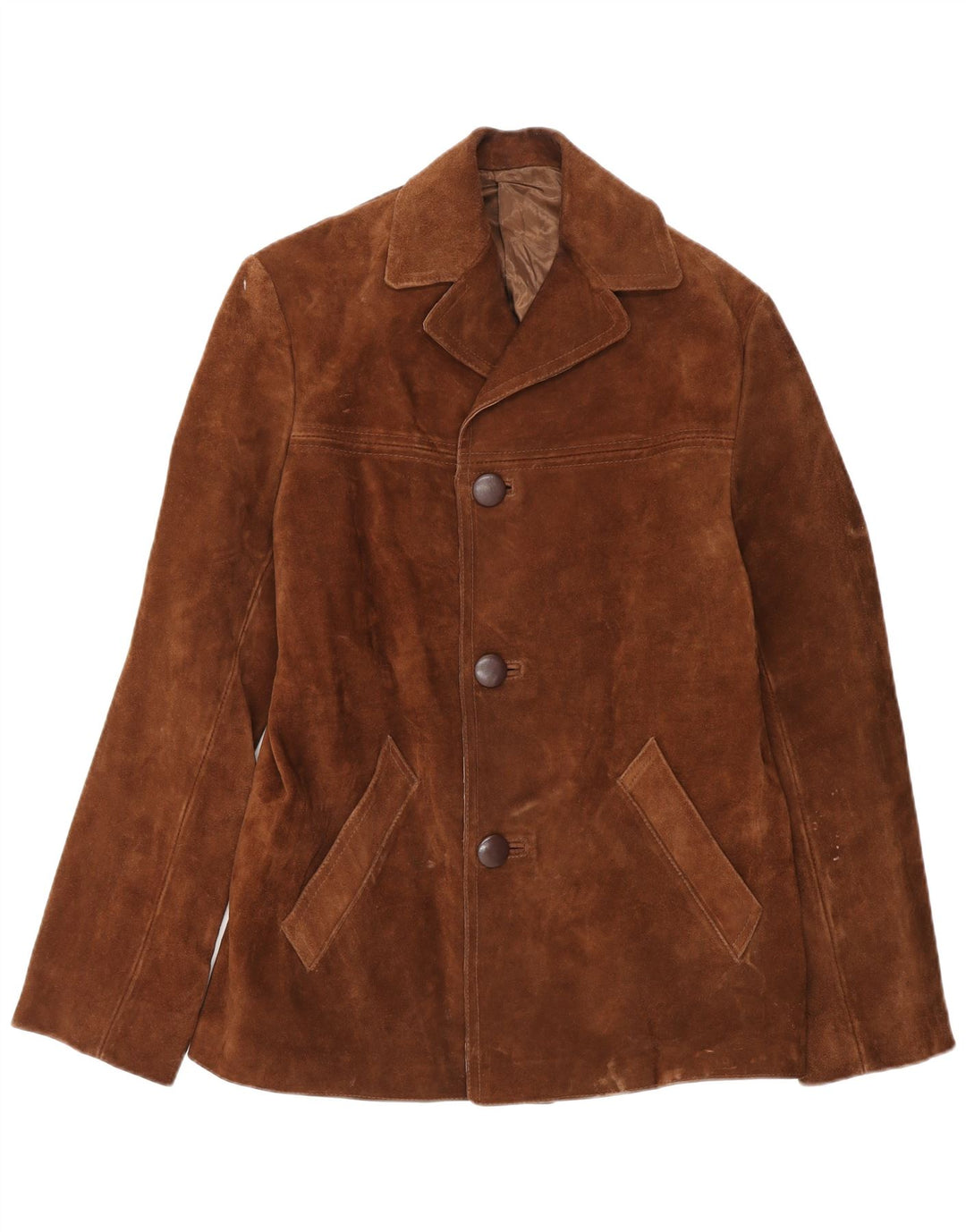 Jaqueta masculina vintage de camurça UK 36 pequena marrom