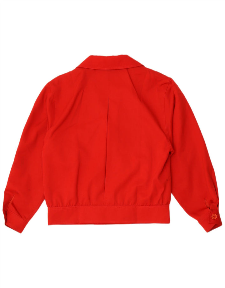 Jaqueta bomber feminina vintage com peito duplo IT 42 lã vermelha média
