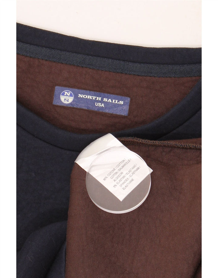 NORTH SAILS moletom feminino jumper UK 10 pequeno algodão azul marinho