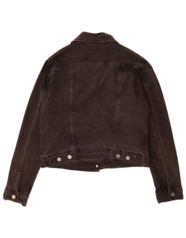 Jaqueta jeans feminina Levi's UK 12 algodão cinza médio