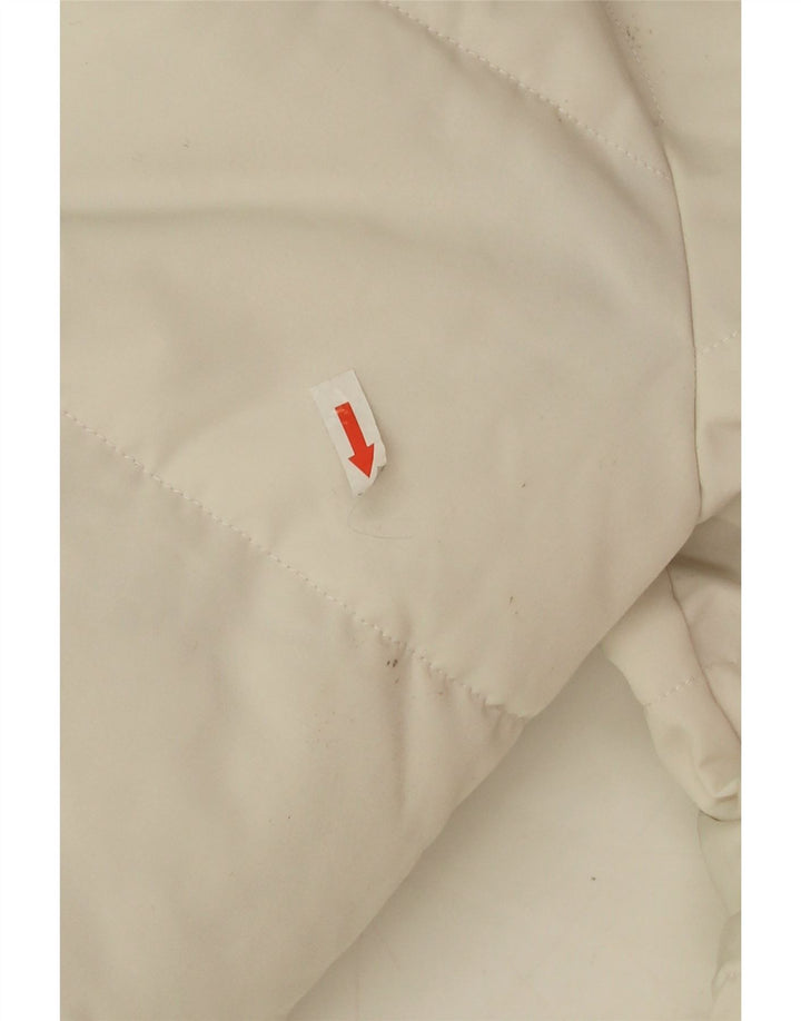 Jaqueta acolchoada com capuz superdimensionada feminina Superdry UK 10 poliéster branco pequeno