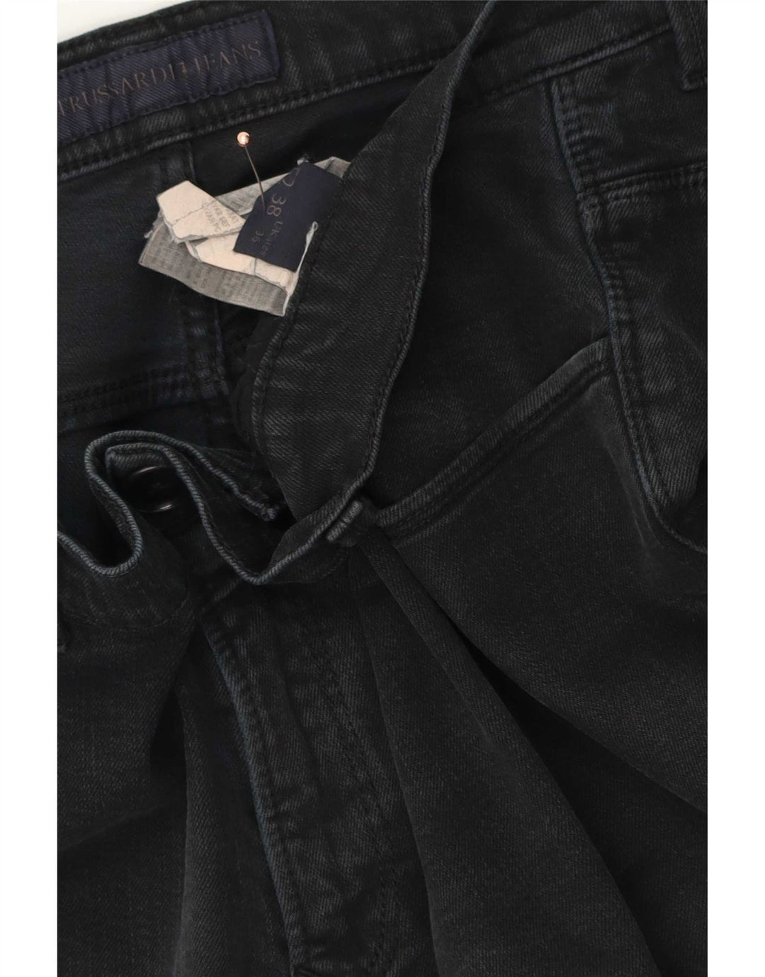 Trussardi Mens Slim Jeans W36 L34 Algodão Preto