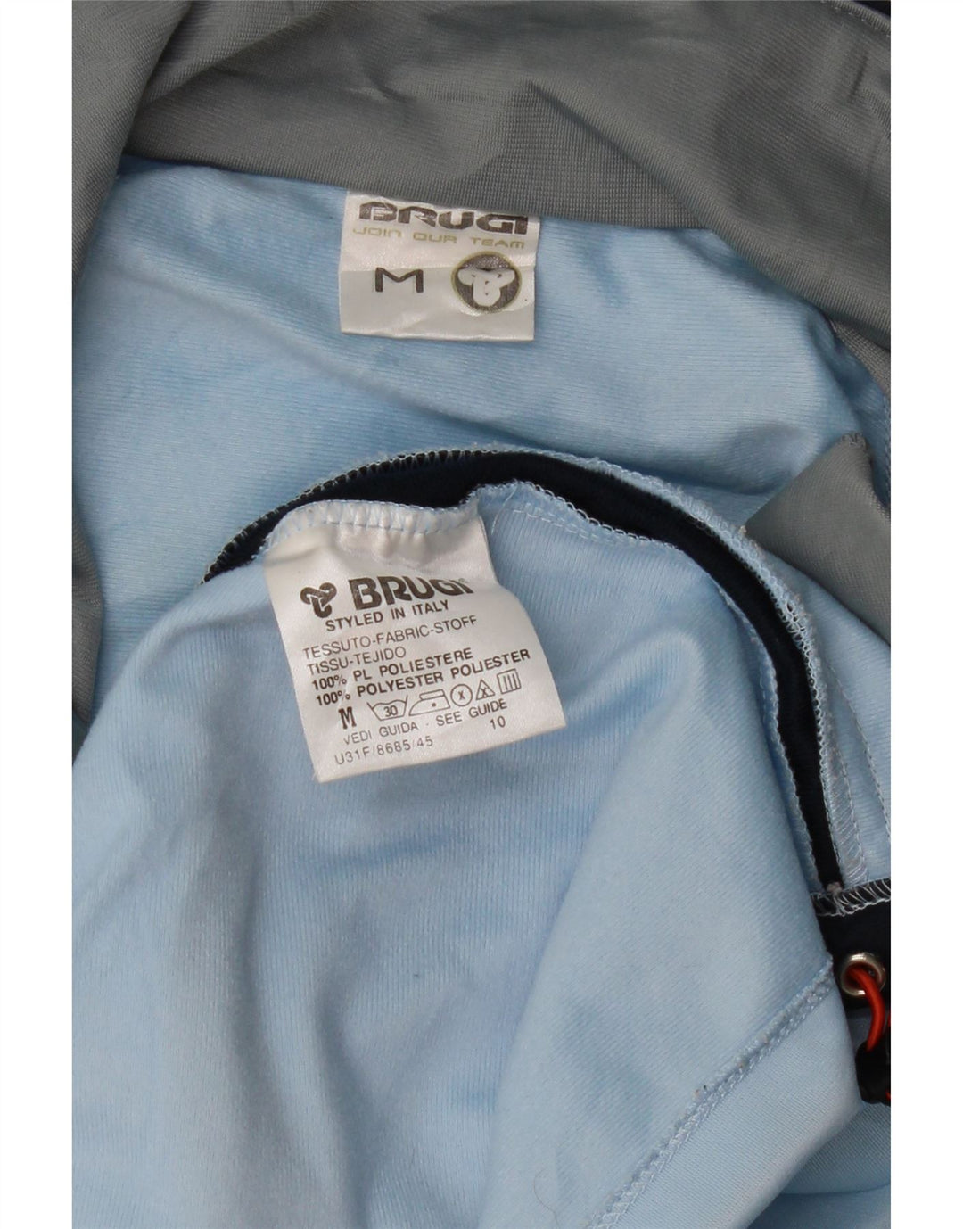 BRUGI Mens Treino Top Jaqueta Poliéster Colourblock Azul Médio