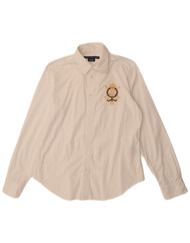 Camisa feminina RALPH LAUREN EUA 12 grande algodão branco