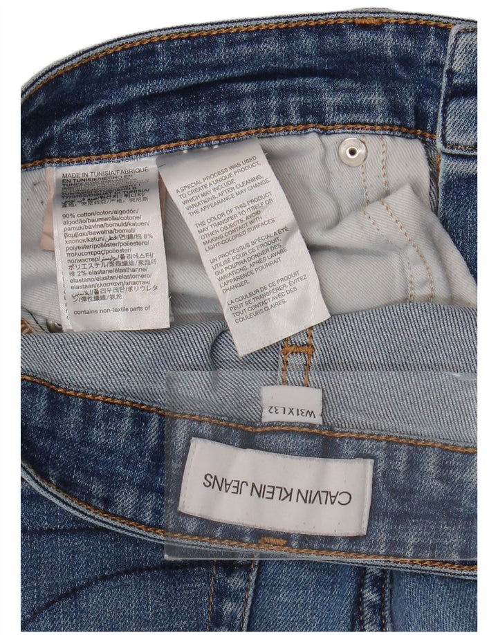CALVIN KLEIN Mens Jeans Slim W31 L32 Azul Algodão