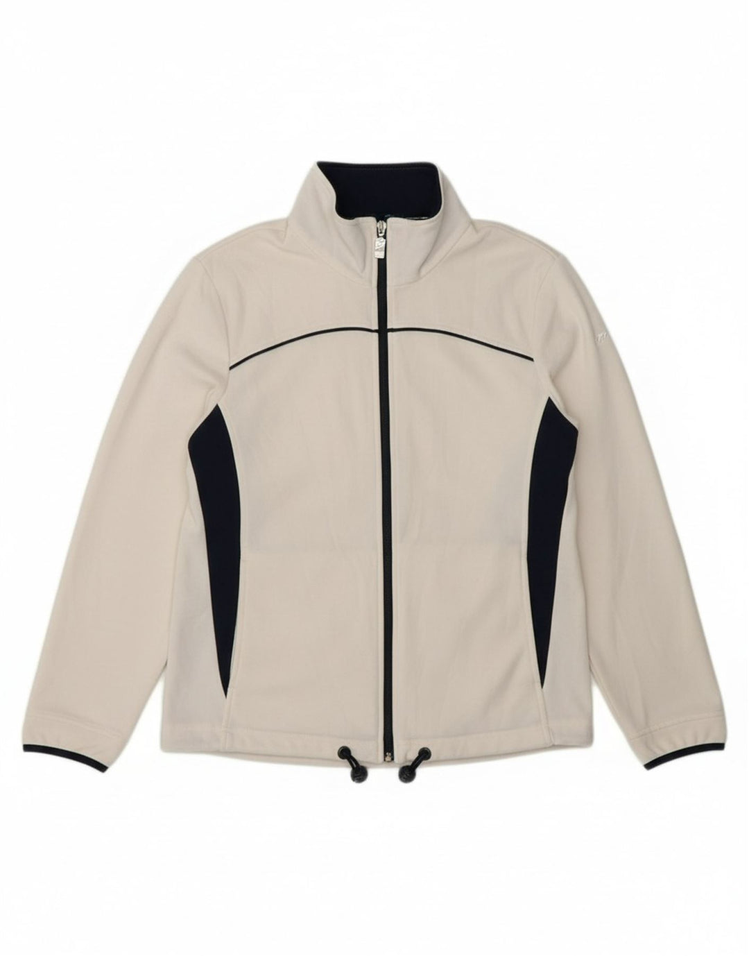ASICS Womens Tracksuit Top Jacket UK 16 Grande bloco colorido branco