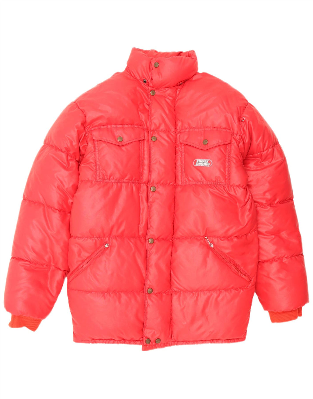 Jaqueta acolchoada masculina vintage UK 40 grande poliamida vermelha
