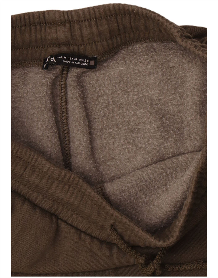 Zara Calça Cargo Feminina UK 12 Algodão Cáqui Médio