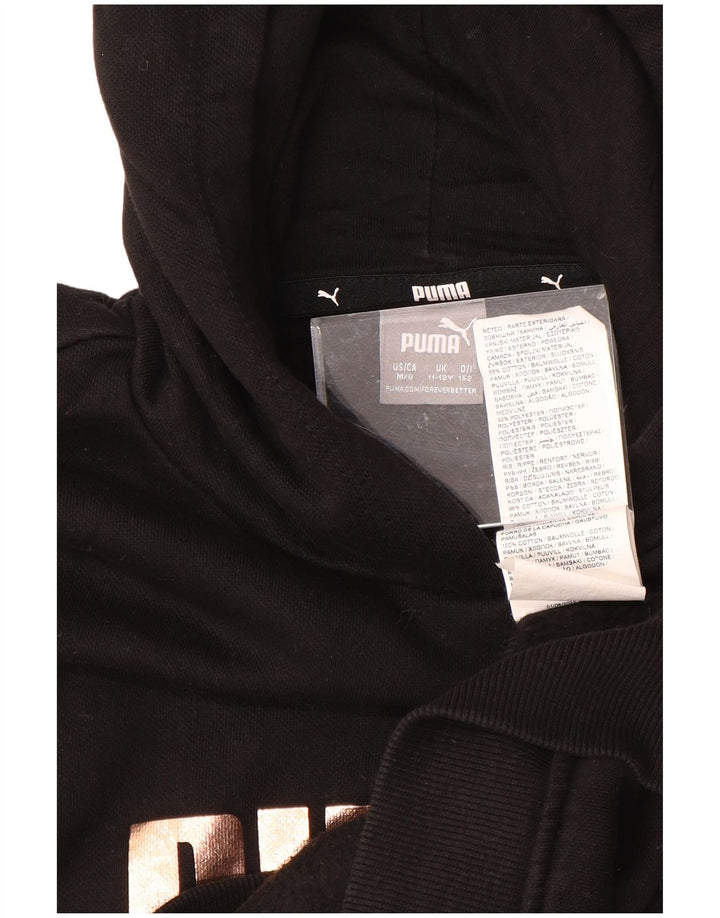 Jumper com capuz gráfico feminino PUMA 11-12 anos algodão preto