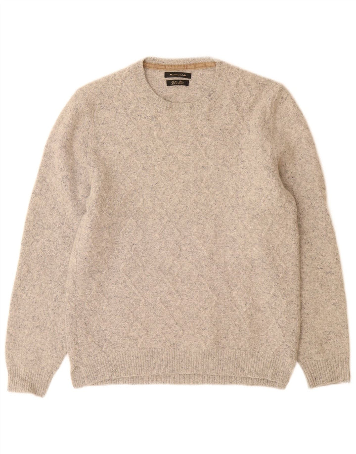 Suéter masculino Massimo Dutti com gola redonda cinza médio