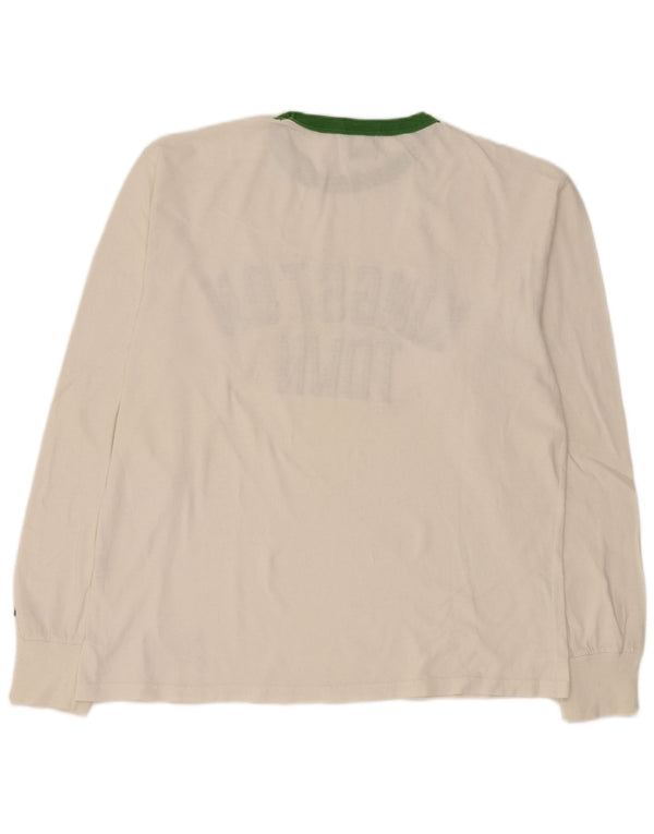 Franklin & Marshall Camiseta masculina gráfica de manga comprida grande algodão branco