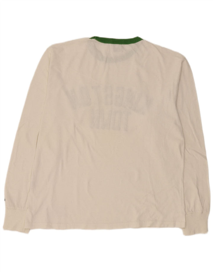 Franklin & Marshall Camiseta masculina gráfica de manga comprida grande algodão branco