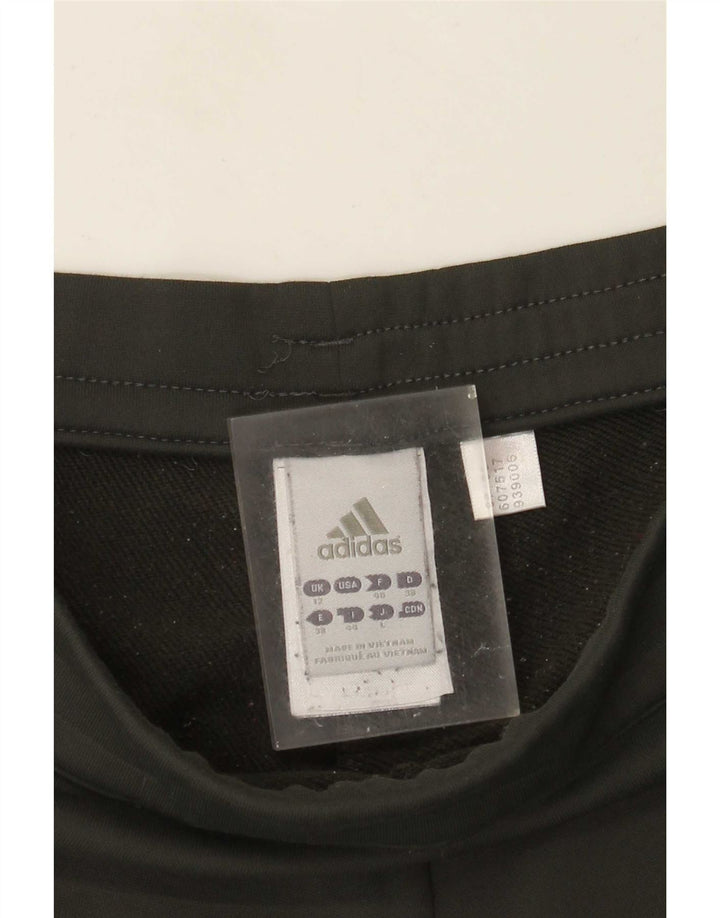 Calça de treino feminina Adidas com perna larga UK 12 poliéster verde médio