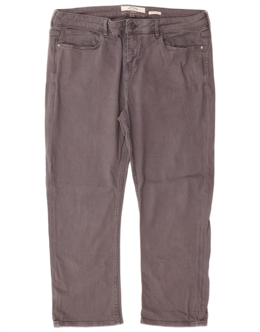 FAT FACE Calça Jeans Capri Feminina US 16 2XL W36 L24 Algodão Cinza