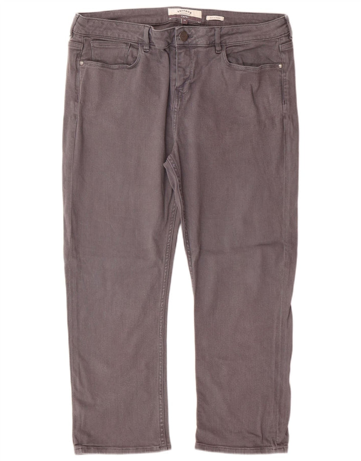 FAT FACE Calça Jeans Capri Feminina US 16 2XL W36 L24 Algodão Cinza