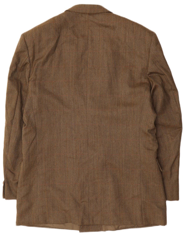 Jaqueta de blazer com peito duplo masculino City Time IT 50 grandes lãs marrons