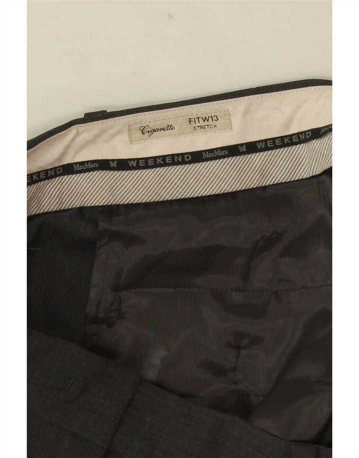 Max Mara Calça feminina casual de fim de semana slim fit W26 L26 cinza