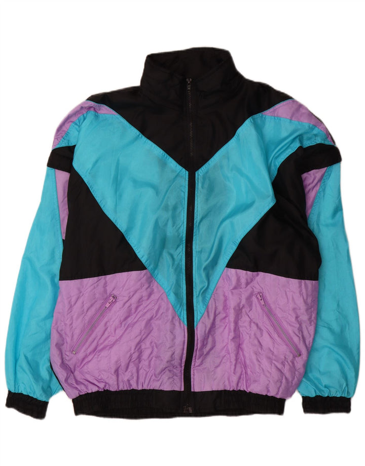 Jaqueta superior de agasalho masculino vintage XL Colourblock poliamida colorido